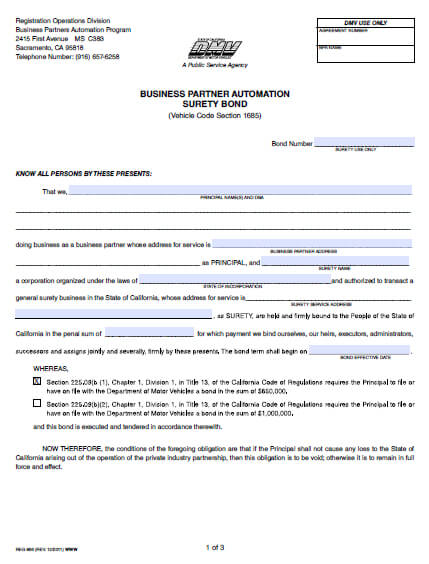 California DMV Business Partner Automation Bond Image