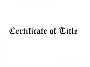 Montana Certificate of Title Bond